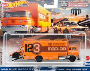 マツダ RX-3 マッドマイク madmike ホットウィール チームトランスポート D1 ドリフト Hotwheels サクラスプリンター 積載車 TRANSPORT