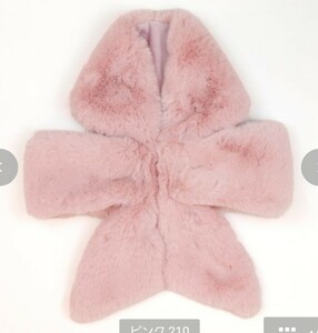  big ribbon tippet Aoki beautiful .. muffler eko fur fake fur protection against cold pink ....abe il Lolita fashion collaboration 