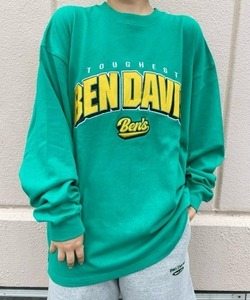 BEN DAVIS (ベン・デービス) - XLサイズ ヘビーウェイト ロゴ ロンT アメカジ 長袖Tシャツ ワークウエア 緑色 (タグ付き新品未使用品)