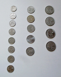 オーストラリア Australia★古銭 コイン 1966～1977年★5 Cents, 10 Cents, 20 Cents coins