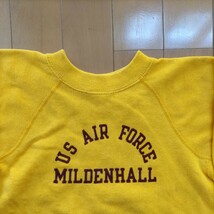 ヴィンテージ 70s チャンピオン champion スウェット US AIR FORCE MILDENHALL フェルトプリント　キッズUS Ｍ_画像2