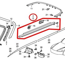 S2000 AP1 AP2 未使用 ホンダ 純正 ドア モールディング ASSY 左右 セット 水切り モール ウィンドウ HONDA genuine Door molding assembly_画像3