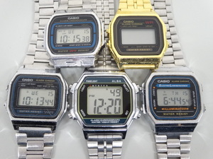 ジャンク 5点セット まとめて CASIO カシオ ALBA アルバ A159W A168 A164W A158W 他 メンズ デジタル 腕時計