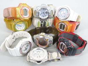 ジャンク 10点セット まとめて CASIO カシオ Baby-G ベビーG BGA-1020 BG-11 BG-260 BGT-3010CS BG-172 他 腕時計 白 ホワイト ピンク