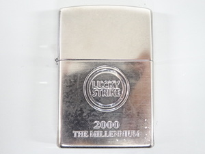 1999年製 ZIPPO ジッポ LUCKY STRIKE 2000 THE MILLENNIUM ラッキーストライク ミレニアム シルバー 銀 オイル ライター 喫煙 USA