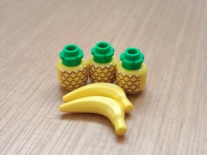 レゴ　パイナップル 3個　バナナ 2個　パーツ　部品取り用　LEGO　食べ物