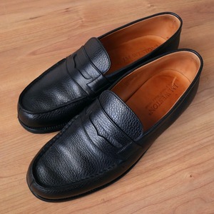 [ free shipping ]J.M. WESTON l J M waist n180signi tea - Loafer gray n car f/ wrinkle leather black men's 5C 25.5/26cm