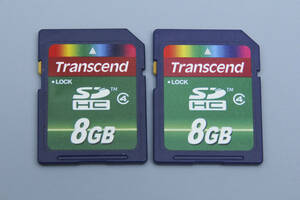 8GB SDHCカード　 Transcend ●2枚セット● 　トランセンド