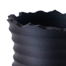 Adv-037 (130×110) Ripple Pot 植木鉢 おしゃれ 水捌け シンプル 黒 プラ鉢 多肉植物 塊根植物 観葉植物 マットブラック 3d鉢 排水 通気性_画像5