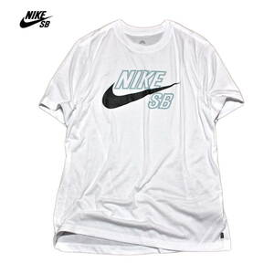 【新品】ナイキ SB ドライフィット 半袖 Tシャツ【100：白】XL スケボー ビッグロゴ NIKE SB