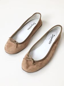 Repetto ◆ リボン フラットシューズ 36.5(約23cm) ブラウン バレエシューズ 靴 レペット ◆ G113 BK5すS-15