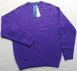 ■新品 ANNIVERSAIRE 日本製アルパカ混セーター 紫 L 定価21,780