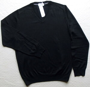 ■新品 Les Mues ウールVネックセーター 黒 L ②