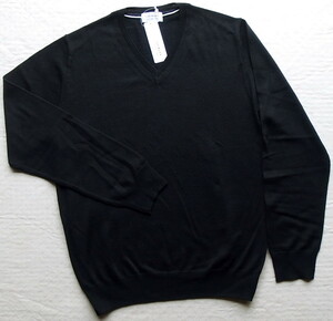 ■新品 Les Mues ウールVネックセーター 黒 M ①