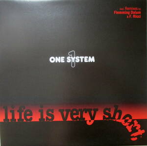 One System Life Is Very Short 12&#34; Vinyl ZYX Music MAXI 1086-12 Flemming Dalum/Fabio Ricci/80s/Italo Disco/イタロディスコ