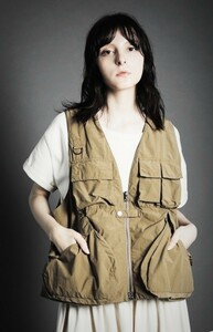 20ss【美品】F/CE. Hunting Vest ハンティングベスト size-F フィッシングベスト 男女兼用 パッカリング エフシーイー 製品染め vintage