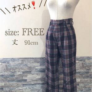 * ciaopanic チャオパニック チェック パンツ フリーサイズ グレー