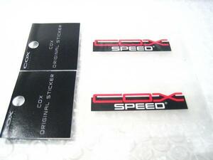 COX-SPEED コックス・スピード ロゴステッカー/ブラックxレッド 2PCS【コックス製】新品/VW＆AUDI/②