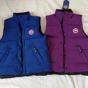 CANADA GOOSE カナダグース ダウンベスト XL／TG 18歳サイズ 双子 ペア おそろい ブルー１点 160cm 170cm スレンダーな大人の方にも