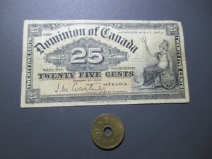 美品　カナダ　1900年　25セント　P-9a