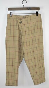 VivienneWestwood ANGLOMANIA/ Vivienne Westwood Anne Glo mania waist button wool . check cropped pants size :38