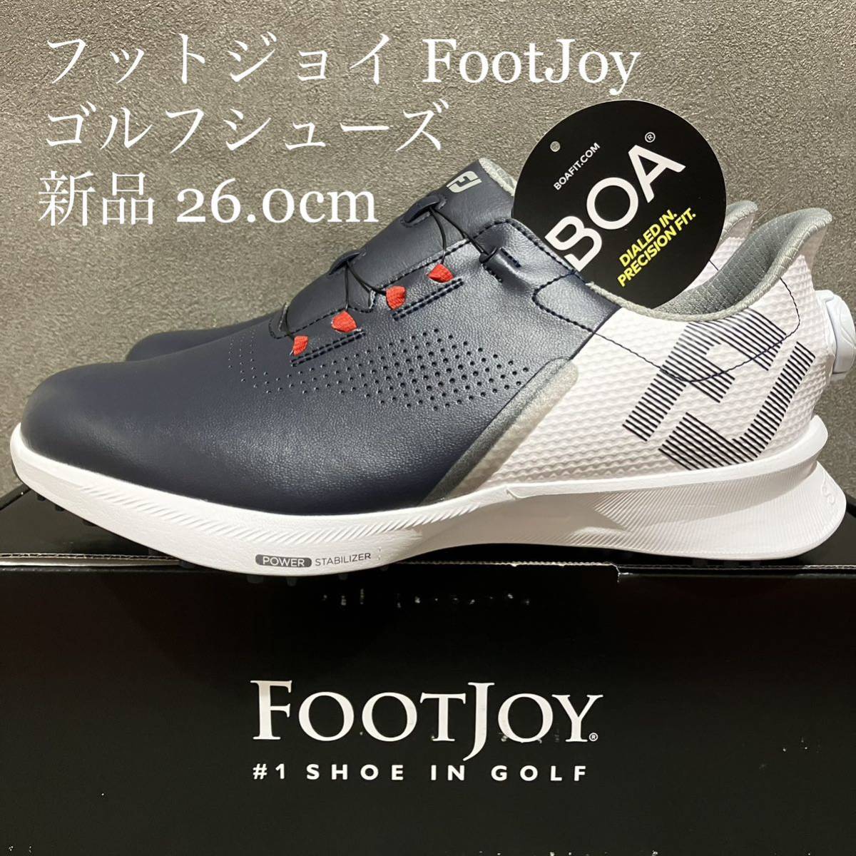 FootJoy/フットジョイ 51037J 26cm ネイビー/レッド Yahoo