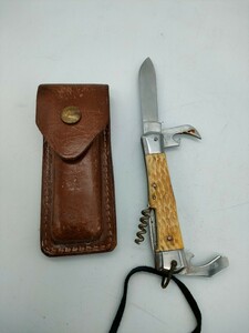 1円〜 GERBER ガーバー フォールディングナイフ PORTLAND ORE. レザーケース付き アウトドア キャンプ 