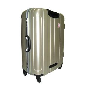 TSAロック搭載スーツケース Lサイズ シルバー×ブラック キャリーバッグ キャリーケース 7日-14日 大型 縦76×横57×奥行28cm