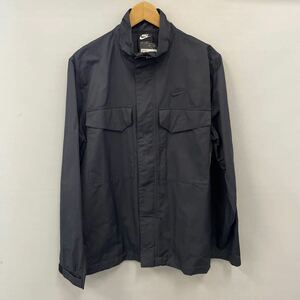 新品 NIKE ナイキ コットン×ナイロン ウーブンジャケット M65フィールドジャケットタイプ ブラック 2XL 実寸L〜XL 