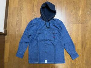 新品未使用 Size 1 DESCENDANT SPICOLI HOODED LS SHIRT 19AW ヘンリーネックスウェット 192WVDS-SHM03 インディゴ INDIGO 日本製