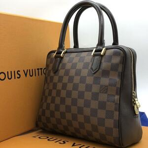 1円【ほぼ未使用】LOUIS VUITTON ルイヴィトン ダミエ エベヌ ブレラ ハンドバッグ ミニボストン ブラウン レザー ゴールド 金具 N51155