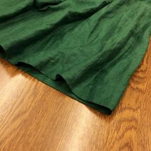 【さ052】日本製 SACRA ギャザースカート 38 グリーン ロング丈 無地 ウエストゴム 水洗い不可 レディースブランド古着 サクラ 送料無料_画像5