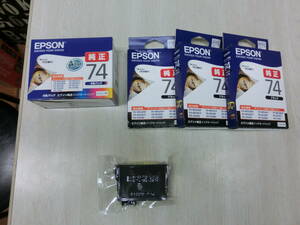 EPSON　エプソン　純正　インクカートリッジ　IC4CL74　ICBK74　ICY74　５個セットで　　新品です　送料込み