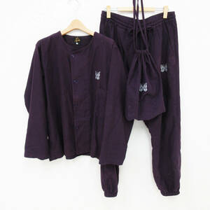 KMー3392【セットアップ】NEEDLES/ニードルズ★Pajama Set★LQ209SH/LQ209PT★パープル★コットンフランネル★パジャマセット★