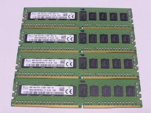 メモリ サーバーパソコン用 1.20V SK hynix PC4-17000P(DDR4-2133P) ECC Registered 8GBx4枚合計32GB HMA41GR7MFR4N-TF 起動確認済です④