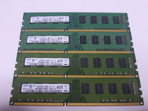 メモリ デスクトップ用 Samsung 1.5V DDR3-1333 PC3-10600 4GBx4枚 合計16GB 起動確認済みですが一応ジャンク品扱いです
