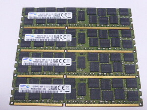 メモリ サーバーパソコン用 1.5V Samsung PC3-14900R(DDR3-1866R) ECC Registered 16GBx4枚 合計64 GB 起動確認済みです⑤