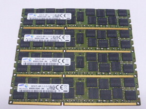 メモリ サーバーパソコン用 1.5V Samsung PC3-14900R(DDR3-1866R) ECC Registered 16GBx4枚 合計64 GB 起動確認済みです⑥