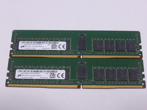 メモリ サーバーパソコン用 1.20V Micron DDR4-2400T (PC4-19200T) ECC Registered 8GBx2枚合計16GB起動確認済です MTA18ASF1G72PZ-2G3B1RI