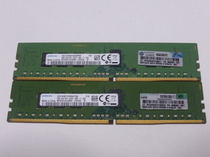 メモリ サーバーパソコン用 1.20V Samsung PC4-19200T(DDR4-2400T) ECC Registered 8GBx2枚合計16GB M393A1K43BB0-CRC0Q 起動確認済みです 