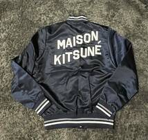 ★４万円引★ Maison Kitsune メゾン キツネ フォックスヘッド サテン テディ ブルゾン SATIN TEDDY スタジャン　ジャケット BOMBER_画像6