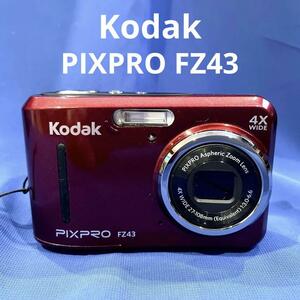 【 動作確認済み 】 コダック Kodak PIXPRO FZ43 レッド 光学4倍ズーム 1600万画素 コンパクトデジカメ