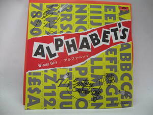 【EP】　アルファベッツ／ウィンディ・ガール　1983．見本盤　サイン入