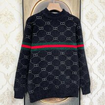 最高級EU製＆定価5万◆UABONI*Paris*セーター*ユアボニ*パリ発◆ミンク/カシミヤ混 ニット 毛足 防寒 総柄 シャギー オシャレ L/48サイズ_画像9