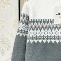 最高級EU製＆定価5万◆UABONI*Paris*セーター*ユアボニ*パリ発◆ミンク/カシミヤ混 厚手 防寒 ふわふわ 秋冬 定番 男女兼用 L/48サイズ_画像5