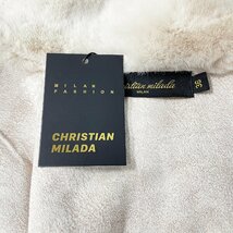 定価10万★christian milada・ミラノ発・豪華毛皮コート★ミンク/カシミヤ混 ふわふわ 可愛い 防寒 防風 もふもふ キレイめ レディース S_画像8