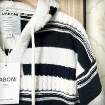 逸品EU製＆定価4万◆UABONI*Paris*ニットパーカー*ユアボニ*パリ発◆ウール混 厚手 保温 個性 セーター ストライプ プルオーバー XL/50_画像5