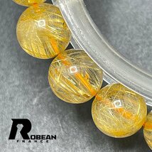 綺麗 EU製 定価5万円★タイチンルチル★黄金針水晶 金運 幸運 ゴールド ブレスレット パワーストーン 綺麗 お守り 9.9-10.2mm 1002H183_画像4