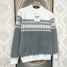 最高級EU製＆定価5万◆UABONI*Paris*セーター*ユアボニ*パリ発◆ミンク/カシミヤ混 厚手 防寒 ふわふわ 秋冬 定番 男女兼用 L/48サイズ_画像10