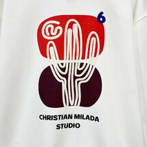 定価4万★christian milada・ミラノ発・トレーナー★綿100％ 柔らかい 個性 スウェット トップス 手描き風 スタイリッシュ 日常 L/48サイズ_画像5